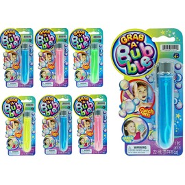 JA-RU Grab a Bubble - Touchable Mini Bubbles Wand Toy (6 Pack Assorted Color) | Small Bubble Wands for Kids | Summer Celebration Kid Toys | Party Favors Birthday Gift Goodie in Bulk.1524-6