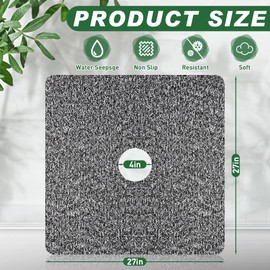 Shower Mat Non Slip,Soft Bath Mat with Drain,Quick Drying PVC Loofah Bathtub Mat for Bathroom,Without Suction Cups,24 x 24 Inch (Mix Color)