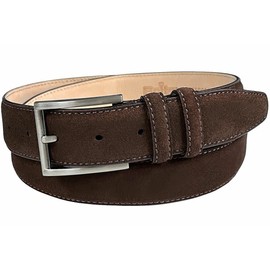 19000 Men's Suede Belt Genuine Leather Casual Dress Belt 1-3/8"(35mm) Wide (Brown, 36)