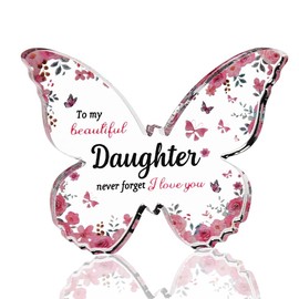 Daughter Birthday Gifts for Daughter Christmas Gifts for Daughter Acrylic Butterfly Plaque for Daughter I Love You Gifts for Daughter in law Acrylic Ornaments for Daughter Gifts from Mum Dad