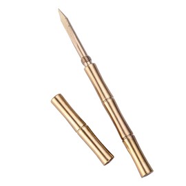 Sdjdhej Brass Bamboo Needle Puerh Tea Knife with Safety Cover 1Pcs Multifunctional Ice Pick Tool Made Needle Ice Cone for Kitchen,Bars,Picnics,Camping and More