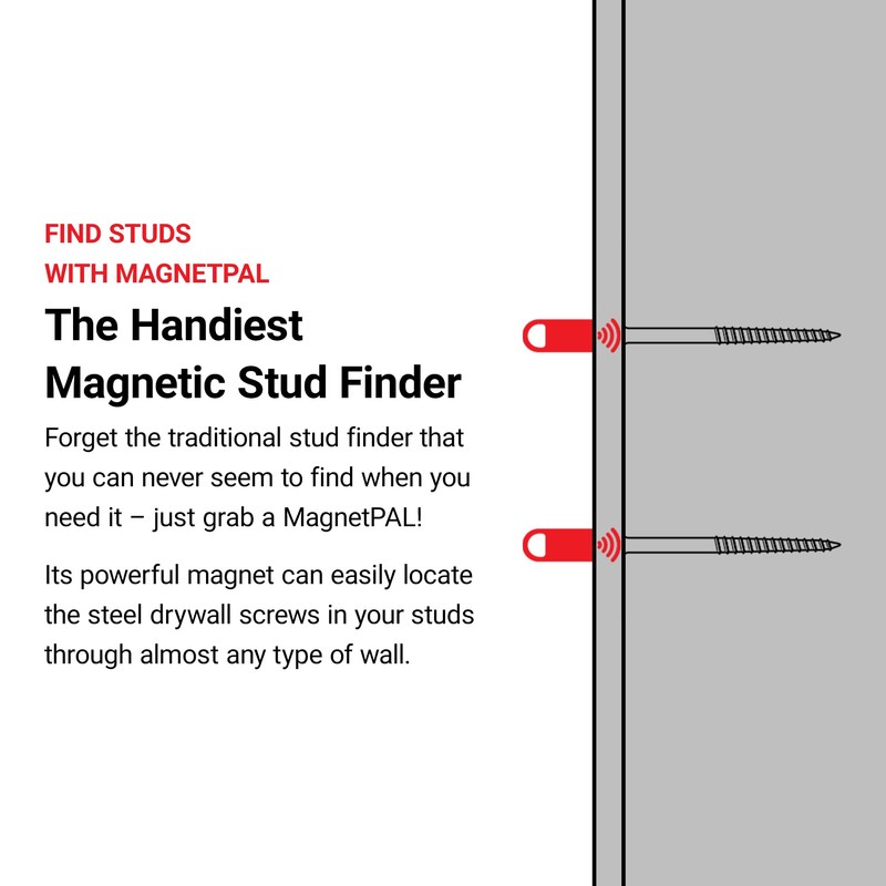 MagnetPal Magnetic Wall Stud Finder - Small Easy Behind Wall