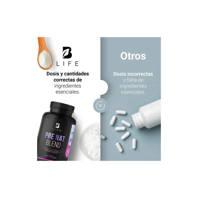 Multivitamínico Prenatal 180 Cápsulas Vitaminas Mujer B Life Sabor Sin