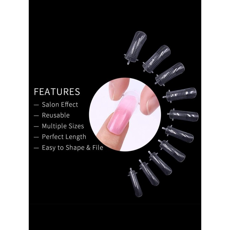 EBANKU 100PCS Nail Dual Forms Tips with 75ml Slip Solution,