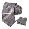 JEMYGINS Cashmere Wool Tie and Pocket Square Tie Clip Sets