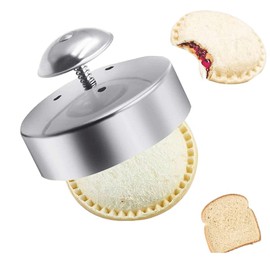 Cortador de Sándwich y Sellador, Cortador de Sándwich Redondo de Acero Inoxidable y Sellador de 3-1/2 Pulgadas, Cortador de Sándwiches para Hacer Sándwiches, Hamburguesas, Pasteles