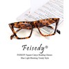 FEISEDY Square Cat Eye Reading Glasses Blue Light Blocking Women