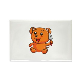CafePress Toy Bear Trowel Sitting Magnets Rectangle Magnet, 3"x2" Refrigerator Magnet