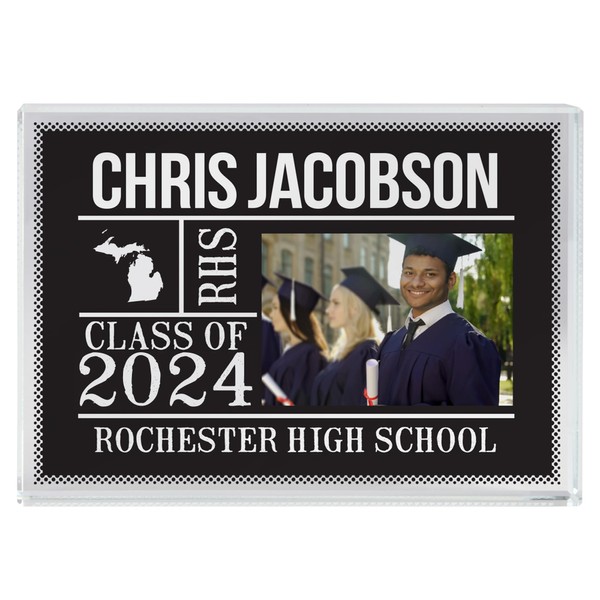 Let's Make Memories Personalized Graduation Photo Keepsake Glass Block -