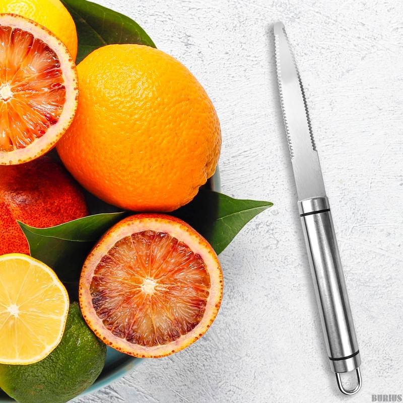 BURIUS Grapefruit Knife Curved Serrated Blade – Stainless Steel Fruit