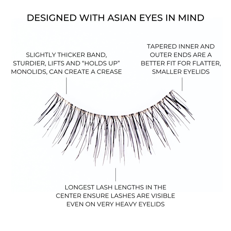 False Lashes for Monolids - Natural Eyelid Lifting Strip Eyelashes