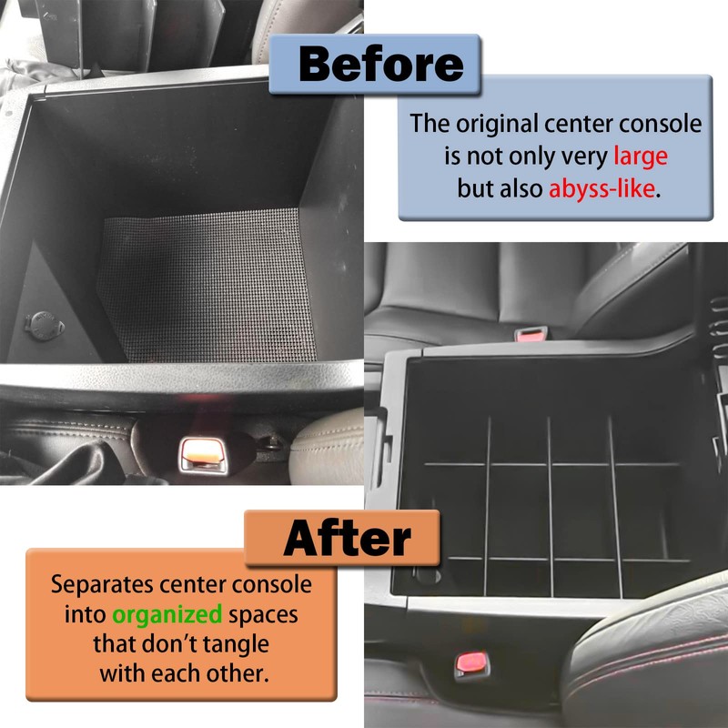 RUNROAD Center Console Organizer Dividers Compatible with Toyota Tundra 2014-2019