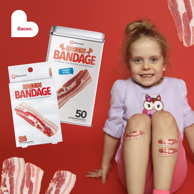BioSwiss Bandages, Bacon Shaped Self Adhesive Bandage Set, Latex Free,
