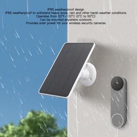 10-W-Solarpanel-Ladegerät, IP65 Tragbares Solarbetriebenes Kit, Pro 3 Pro 4 Pro 5S Ultra 2 Go 2 Flutlichtkamera, mit Monokristallinem Silizium, 9,8 Fuß Kabel (WHITE)