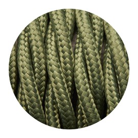 5 Metres 2 Cores Twisted 0.75 mm Vintage Italian Army Green Colour Braided Fabric Power Cable Flex Cord Retro Cable