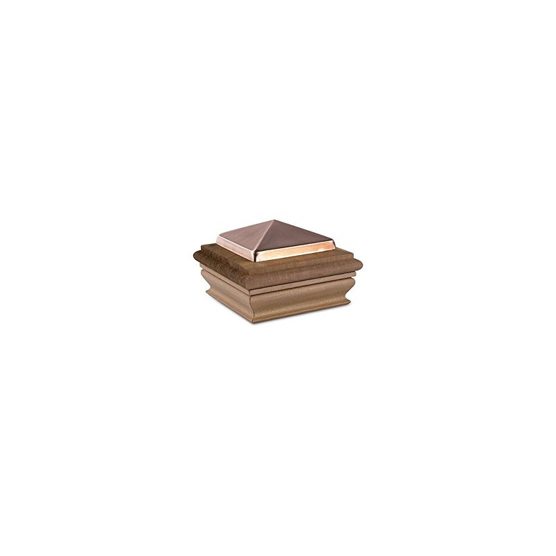 Woodway Small Copper Pyramid Post Cap, fits 3.5" Post, with