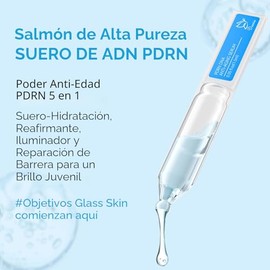Salmon DNA PDRN - Suero antienvejecimiento de 5000 ppm, ampolla de ADN de huevo de salmón, 2000 ppm de colágeno, glutatión, niacinamida y 6 ácidos hia