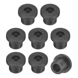 QUARKZMAN Pack of 8 Cable Grommets, 3/8 Inch (10 mm) Desk Feed-Through Flexible Rubber Plugs, Wire Hole Cover for Office, Computer Desk, Cable Organiser, Black