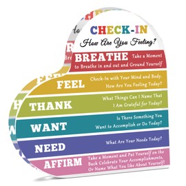 Mental Health Gifts Acrylic Keepsake Therapy Office Decor Therapist Desk Decor for Office School Counselor Sign Encouragement Graduation Gifts Inspirational Heart Shaped Acrylic Plaque for Daughter