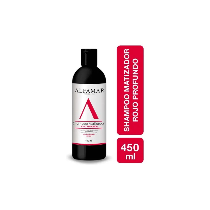 Shampoo Matizador Rojo Profundo Alfamar Sin Sal Para Cabello rojo