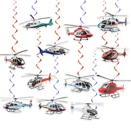 24 Pcs Helicopter Hanging Decorations Helicopter Hanging Swirls Ceiling Swirls Airplane Birthday Party Supplies for Helicopter Party Decorations