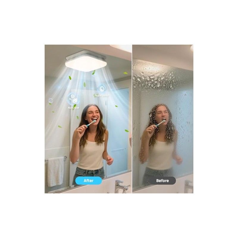 Consciot Bathroom Exhaust Fan with Light, 50 CFM, 1.0 Sone