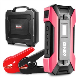 DNA MOTORING TOOLS-00267 12V 1500A 15000 mAh Multi-Function Portable Car Battery Jump Starter for Up to 7.0L Gas & 5.5L Diesel Engine, with Carry Case, Pink