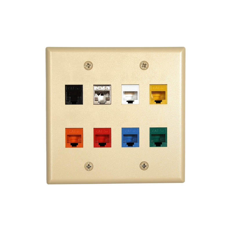Networx Keystone Wall Plates (8 Port, Ivory)
