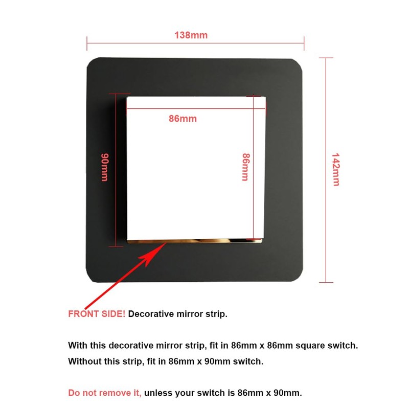 3 Count Acrylic Single Luxury Simple Modern Light Switch Surround