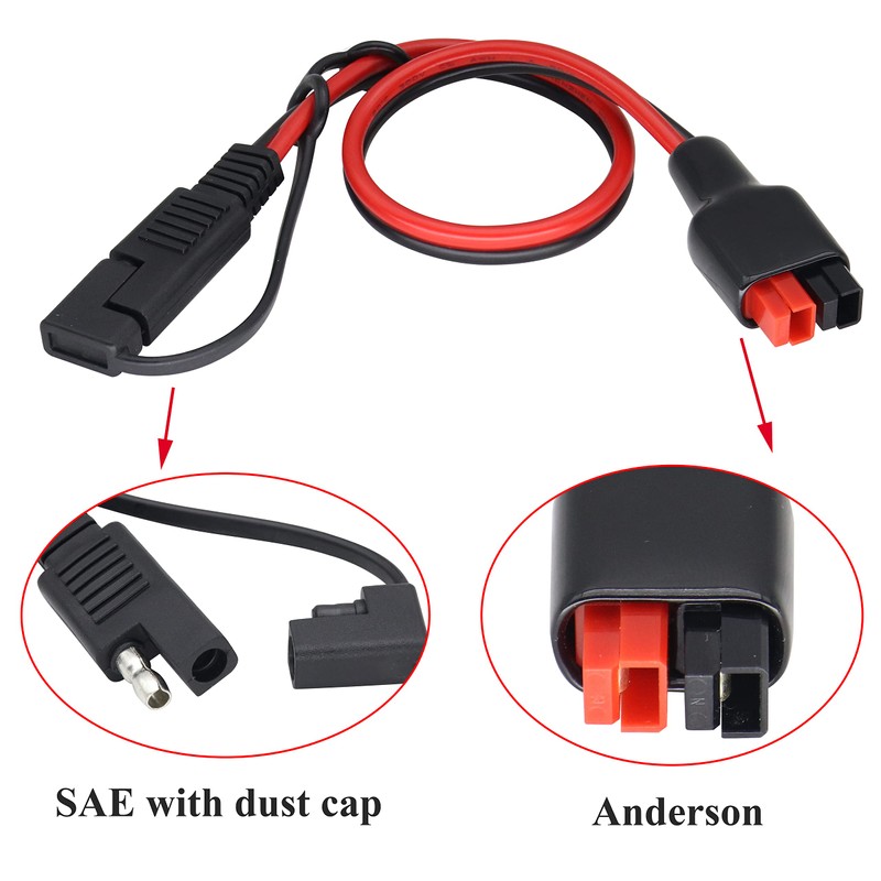 HCFeng 12AWG SAE to an-der-Son Cable Solar to SAE Extension