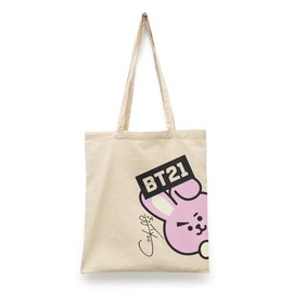 Bolsa Tote Bag BT21 de Loneta Personajes | Tote Bag Kawaii Coreana 35x40 cm | Bolsa Reutilizable BT21 para Escuela, Universidad y Uso Diario