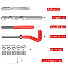 15 Piece M12 x 1.75mm Thread Repair Insert Kit for Auto Repair