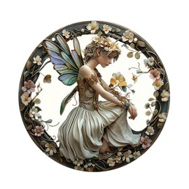 WIOEERS Angel Fairy Acrylic Window Hanging, Fairy Stained Glass Sun Catcher, Holiday Decorations, Christmas Decorations, Acrylic Window Decoration Fairy Girl Art.