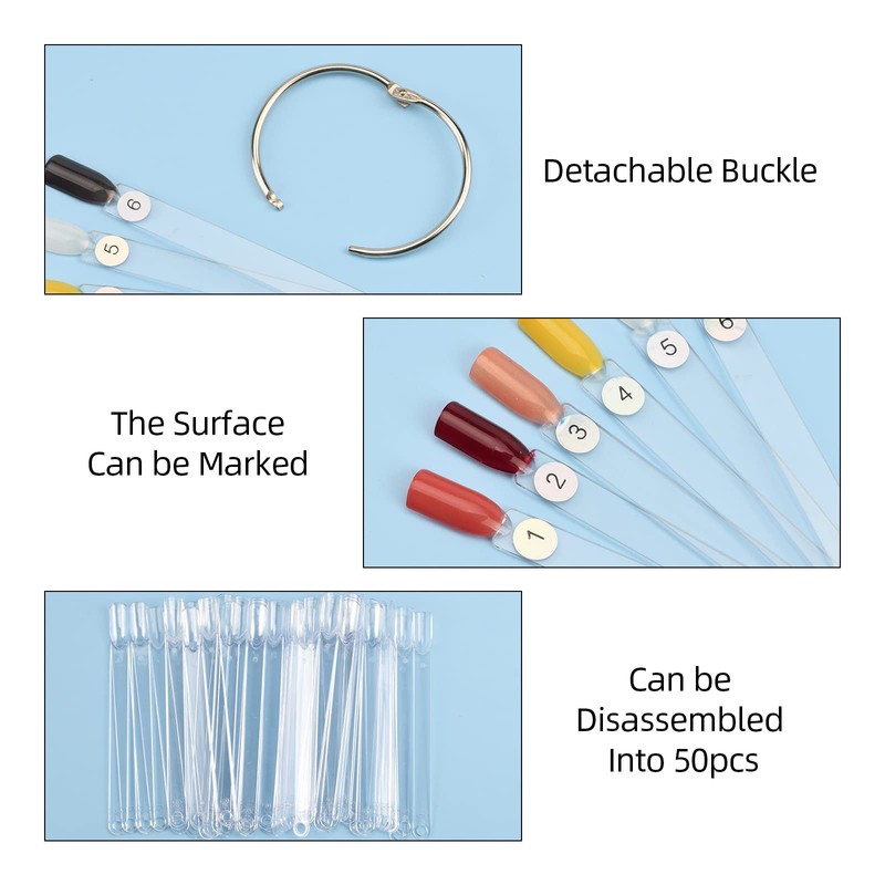 ATOMUS 100pcs Transparent Nail Display Nail Tips Nail Art Tips