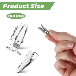 Tyqour 120PCS Alligator Hair Clips Small Alligator Clips Metal Silver Aligator Clips for Hair Styling & Crafts DIY Supplies for Accessory Making