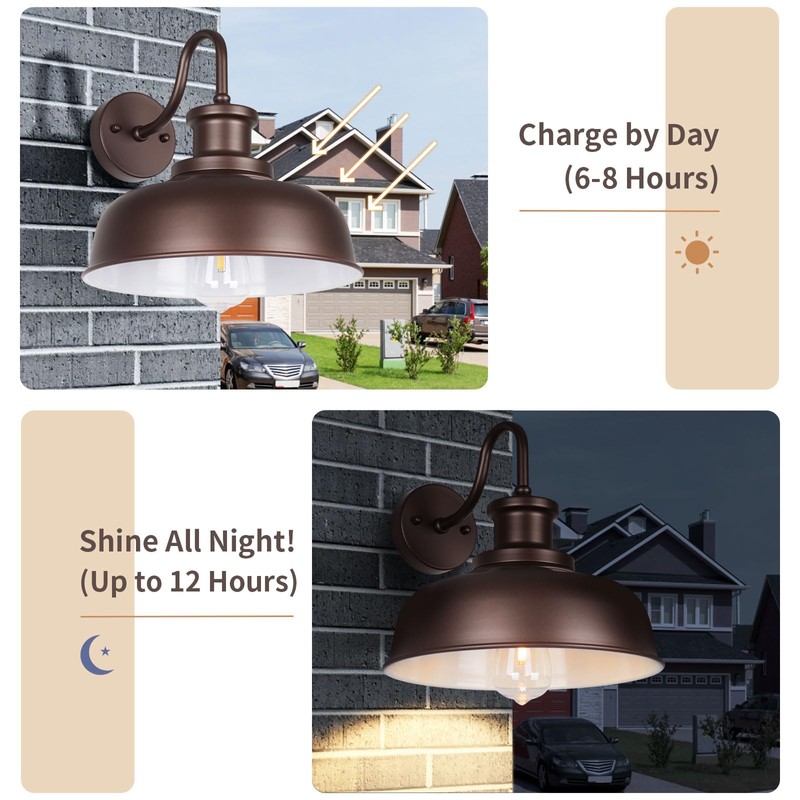 Diyel Solar Barn Light for Outside, Outdoor Wall Lights Solar