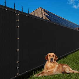 Kingsyard Privacy Fence Screen 5x50FT, Heavy Duty Fencing Mesh Shade Net Cover with Brass Grommet for Chain Link, Patio Privacy Wall, Slats, Outdoor Garden Yard Pool Deck, Zip Ties Included,Black