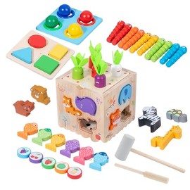 Janety 8 en 1 Juguetes Montessori, Material Didáctico Preescolar, Juguetes Didácticos para Bebés 3 4 5 6 Años, Juguetes Educativos para Niños y Niñas,