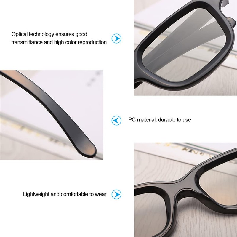 Giilayky Giilayky 10Pcs Polarized Passive 3D Glasses for Cinema IMIX