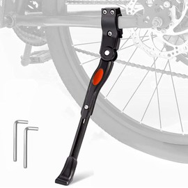 Bicycle Kickstand Side Stand, Adjustable Length, Fits 20"-27", Center Stand, Universal, Single Foot Stand (Black)