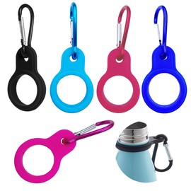 Visxcnu 5 Piece Carabiner Bottle Holder Set with in Black - Water Bottle Buckle, Key Ring Bottle Holder Clip Hook for Camping, Hiking and Outdoor Activities