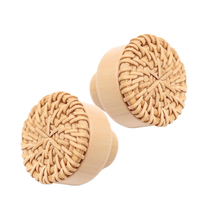 Rattan Chest of Drawers Cabinet Knobs, 5pcs Rattan Furniture Knobs,