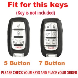 TECART 2017 2018 2019 2020 2021 2022 Chrysler Pacifica Key Fob Cover Voyager Black