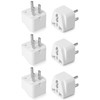 Bates- Universal Adapter, 6 Pack, White Travel Adapter, UK to