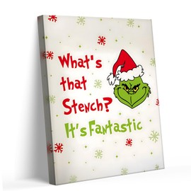 Christmas Wall Art Funny Christmas Prints Decor - What's That Stench, It's Fantastic Humorous Canvas Print Xmas Holiday Kids Wall Print Painting Artwork for Living Room, Bathroom, or Bedroom 8x10inch