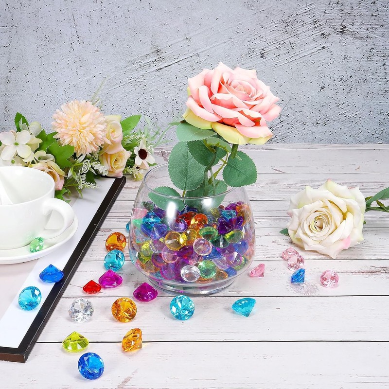 Acrylic Diamond Multicolor Crystal Diamond Pirate Gem,200pcs Mix Color Acrylic