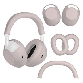 Case Cover Set Compatible with Sony Headphones Accessories WH-1000XM6, 3 Sets Silicone Sweat Cover, Protective Case for Sony WH-1000XM6 Ear Pads/Ear/Headband Protector (Smoky Pink)