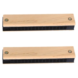 IKOPFLN Pack of 2 Harmonica, 32 Holes Harmonica, Wooden Chromatic Harmonica, Children's Harmonica, Beginner, Harmonica, C Major Harmonica, Music Gift for Children and Beginners, AB