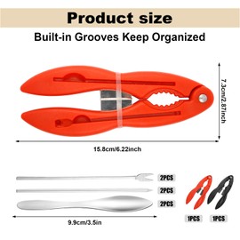 8pcs Crab Crackers and Tools, Multifunctional Lobster Crackers Helpful 3 in 1 Crab Legs Utensils Strong Seafood Crackers and Tools Crab Eating Tools Picks Crab Claw Crackers for Crab Legs