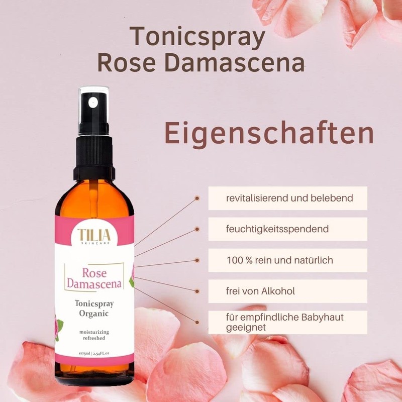 Organic Rose Damascena Face Toner by TILIA Skincare - 100%